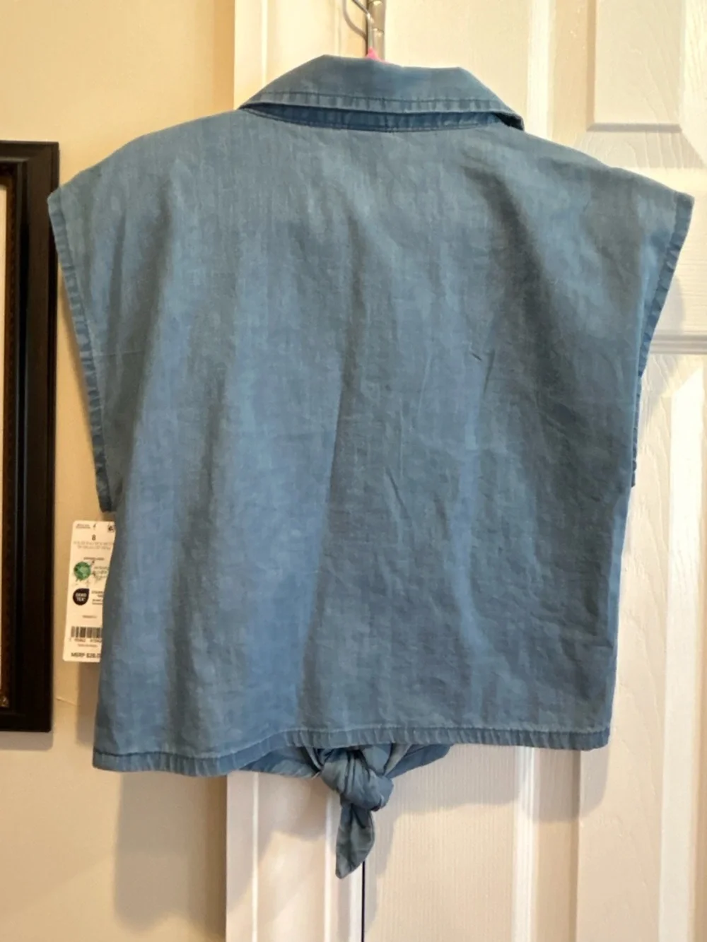 Carter's Denim Tie-Front Button-Up Top